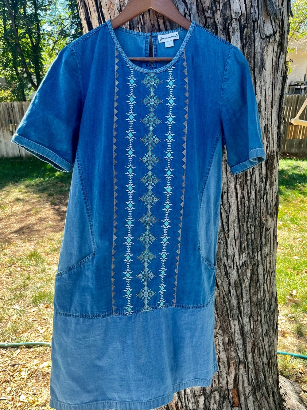 Embroidered Denim Dress from Anthropologie
